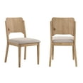 thumbnail image 3 of 7pc Warm Wood/beige Dining Set Rectangular Table Upholstered Chairs Furniture, 3 of 8