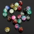 thumbnail image 2 of Huanledash 100Pcs/Set 8mm Mixed Color Cracked Round Glass Loose Beads Crafts DIY Jewelry, 2 of 4