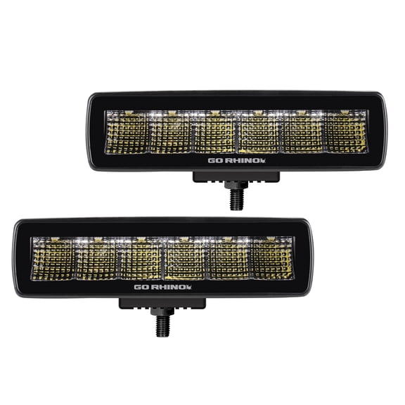 Go Rhino 750300621FBS Blackout Series - SIXLINE 6-LED Flood Lights, Pair