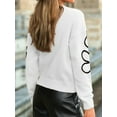 thumbnail image 6 of Women'S Casual Long Sleeve Round Neck Top Drop Shoulder Pattern Cable Knit Pullover Sweater White S, 6 of 7