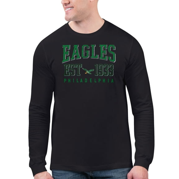 Men's Starter  Black Philadelphia Eagles Retro Long Sleeve T-Shirt