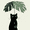 Black Cat Umbrella, variant on FORMRS 3 Ring Binder 1.5 inch with Pockets Clip Board 200 Sheets Capacity, Abstract Landscape