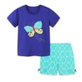 thumbnail image 2 of Esaierr Kids Baby 2Pcs Summer Suit for Girls,Toddler Short Sleeve Knitted Cotton T-Shirts + Shorts Sets Elastic Waist Active Casual Cartoon Summer Set,Sizes 2-8Years, 2 of 8