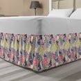 thumbnail image 1 of Garden Art Bed Skirt, Flower Petals in Harmony with Colorful Leaves Randomly Aligned Design, Elastic Bedskirt Dust Ruffle Wrap Around for Bedding Decor, 4 Sizes, Multicolor, by Ambesonne, 1 of 2