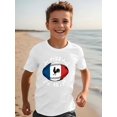 thumbnail image 1 of Rugby T-shirt - Boys' French Rugby Graphic T-Shirt - Light Yellow Casual Short Sleeve Tee with "Je Peux Pas J'ai Rugby" Print, Breathable Spring/Summer Top for Beach & Sports, Rugby Shi, 1 of 6