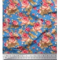 thumbnail image 1 of Soimoi polyester Crepe Fabric Check,Leaves & Rose Floral Print Sewing Fabric Yard 42 Inch Wide, 1 of 3