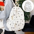 thumbnail image 2 of CoreLiving Preppy Bow Backpack Purse for Women, 16.5 Inch Casual Laptop Bookbag Rucksack for Travel, Aesthetic Daypack Hiking Bag Work Tote for Women, White, 2 of 6