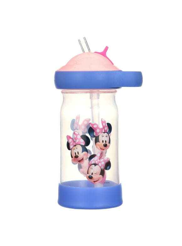 The First Years Minnie Mouse Sip & See Toddler Water Bottle w/ Floating Charm, 12 Oz