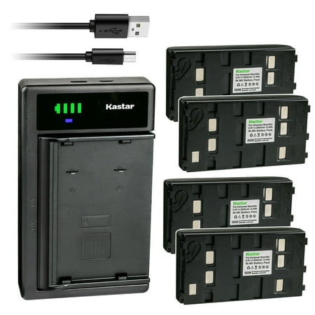 Image of Kastar 4-Pack Battery and Smart USB Charger Compatible with Pentax R-100 R-200 R-300 R-100X R-115 R-115N R-125 R-125N R-127 R-135 R-135N R-122 R-122N R-123 R-123N R-200DN R-200X R-202N R-202NE R-225N