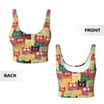 thumbnail image 5 of Fotbe Cute Cartoon Cat Pattern Womens' Sports Bra Longline Wirefree Padded with Medium Support Sports Moisture-Wicking Workou Vest,Tank Top-Large, 5 of 7