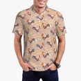 thumbnail image 1 of Balery Roosters In Floral Camisa Polo de Hombre con Estampado, de Manga Corta y Tejido Medio, Camisa Tipo Golf Polo-Small, 1 of 6