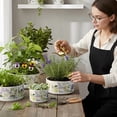 thumbnail image 5 of ShangDemonMaster White Ceramic Planter Set of 3 Indoor Plant Pots Matte Glazed Stoneware 5.9, 4.9 & 3.9 Inch, 5 of 7