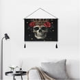 thumbnail image 5 of WOBOGO Crown Skull Black Pattern Living Room Canvas Wall Art Bedroom Study Framed Canvas Print Artwork Home Office Decorations 24.5×16.7in, 5 of 6