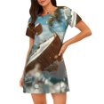 thumbnail image 1 of Gaeub Chemise de Nuit à Manches Courtes pour Femmes avec Imprimé Éclaboussures de Noix de Coco Fraîche, Pyjama Confortable et Ample, Robes de Nuit d'Été pour Femmes, 1 of 6