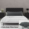 thumbnail image 2 of Unique Bargains 2-Piece Microfiber Body Pillow Covers, 20" x 72", Grey, 2 of 8