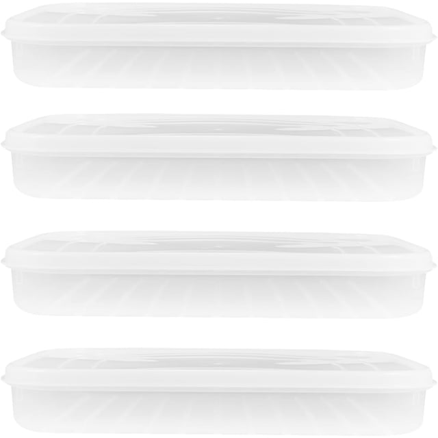 Contenedores Transparentes Apilables Para Refrigerador Set De 4 Cajas De Conservación De Carne Fría Organizador De Tocino Jamón Y Queso
