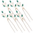 thumbnail image 1 of 6pcs Elegant U Shaped Wedding Hairpins with Rhinestone and Pearl Accents for Bridal Hairstyles, Suitable for Weddings, Birthdays, and Special, 1 of 5