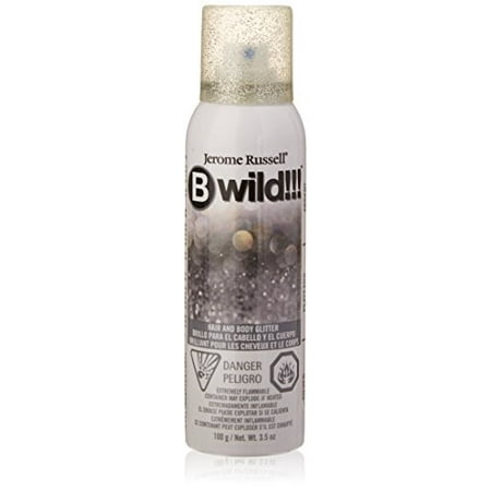 Jerome Russell B Wild Glitter Body & Hair Spray, Silver, 3.5 Oz