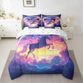 thumbnail image 2 of Manfei Teens Rainbow Unicorn Bedding Comforter Set 7pcs,Abstract Gradient Queen Bedding Sets Super Cozy,Starry Sky Queen Sheet Sets,Lightweight Room Decor,Reversible, 2 of 8