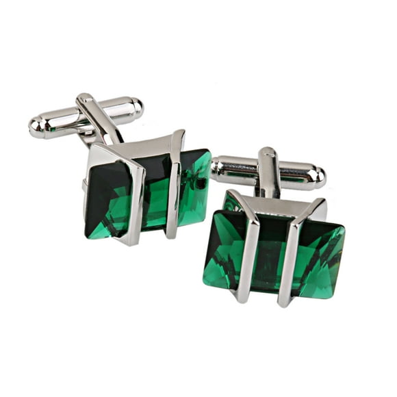 de negocios Punk Goth para hombre, gemelos de eslabones de cristal para bodas Hugo Gemelos