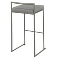 thumbnail image 4 of Fuji Industrial Stackable Barstool in Antique with Grey Faux Leather Cushion by LumiSource - Set of 2, 4 of 7