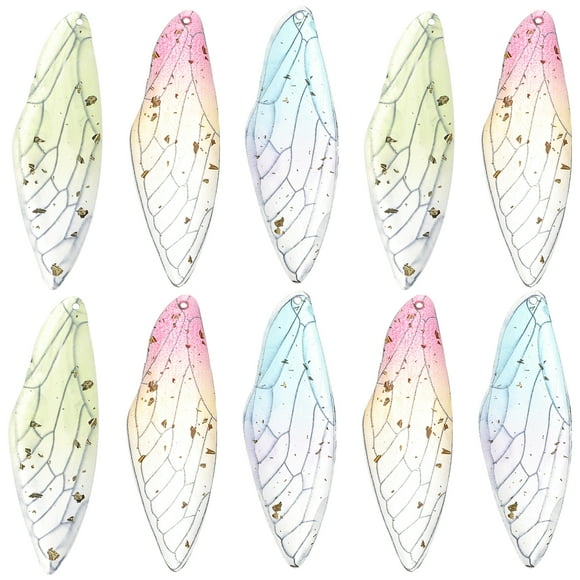 KAKOWELY Breloques Libellule en Résine de Couleurs Assorties pour Fabrication de Bijoux Artisanat avec Design Réaliste 10 Pcs, 2.01"X0.63"X0.04 Pouces