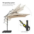 thumbnail image 4 of Sonerlic 8.2 x 8.2ft LED Outdoor Patio Offset Hanging Umbrella with a Base for Yard, Poolside and Deck, Sand, 4 of 8
