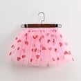 thumbnail image 4 of Posijego Girls Valentine's Day Skirts Heart Mesh Skirt for Little Girls Elastic High Waist A-Line Mini Skirts Size 3-8 Years, 4 of 5