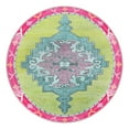 thumbnail image 3 of Unique Loom Timeless Collection Area Rug - Thomas (3' 6" Round Green/Fuchsia), 3 of 12