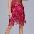 thumbnail image 2 of Bovxnpu Women Skirt Sparkly Sequin Fringe Skirt Tassel Shorts Belly Dance Skirts Festival Outfits for Women Beach Vacation Summer Outfits, 2 of 9