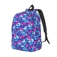 thumbnail image 2 of Yiaed blue Skull purple flower Print Backpack, Premium Laptop Backpack, Travel Backpack for Women, Lightweight Backpacks, Comfortable Back Pack-Small, 2 of 5