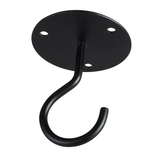 Nvzi Gancho de techo de 2 piezas, utilizado para colgar bolsas de plantas en macetas, con hardware de instalación. Fácil de instalar, con tornillos y tubo de expansión (negro)
