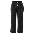 thumbnail image 4 of shqvo Women's Jeans High Waisted Stretchy Straight Leg Jeans Buttoned Loose Wide Leg Denim Pants with Pocket Black XXL, 4 of 5