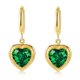 thumbnail image 1 of Nvzi Pendientes con forma de corazón de melocotón y circonitas, pendientes de acero inoxidable bañados en oro, colgante de amor, pendientes de acero de titanio (verde), 1 of 4