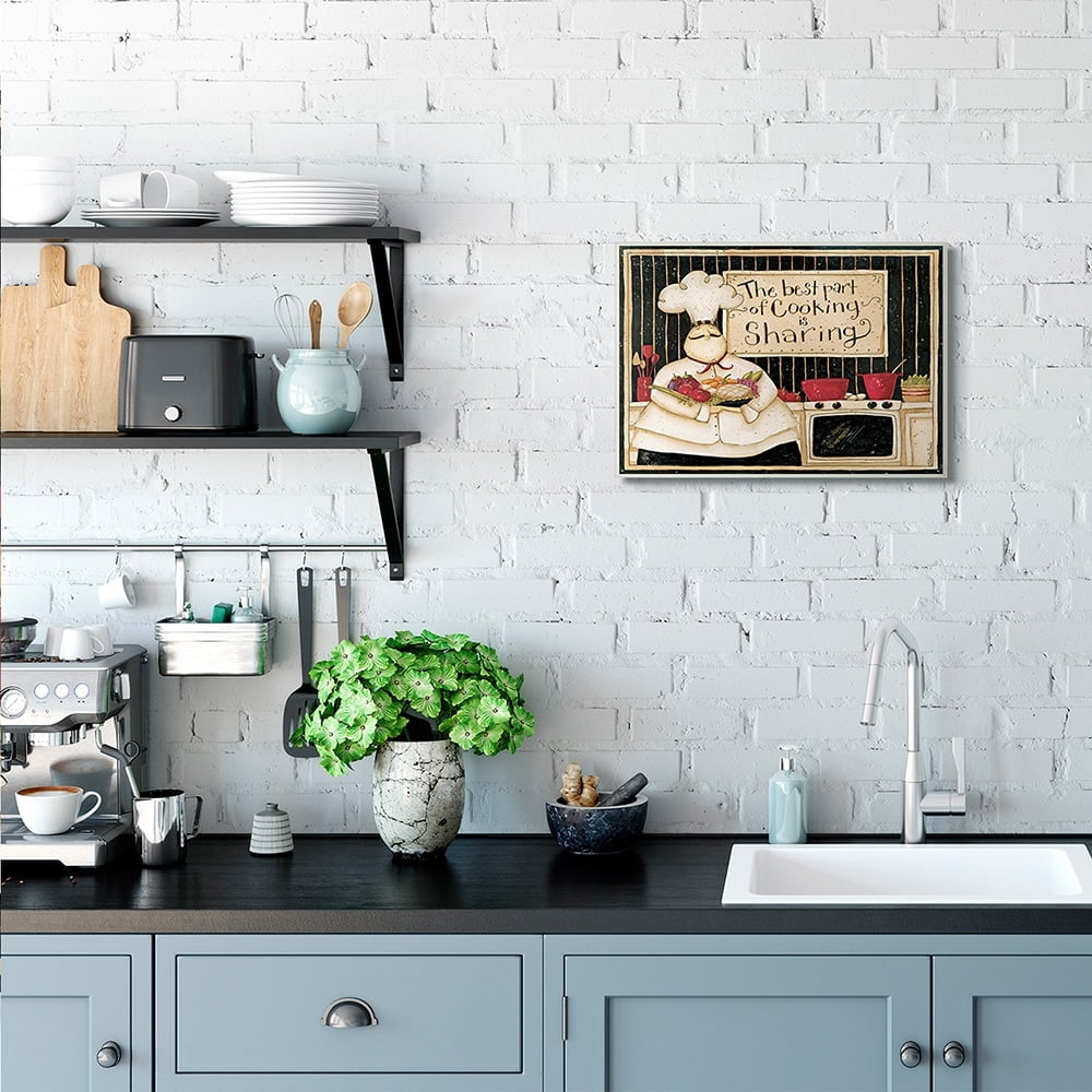 Stupell Industries Cooking Is Sharing Phrase Vintage Hefty Kitchen Chef Wall Plaque by Dan DiPaolo