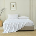 thumbnail image 6 of 100% Viscose Derived from Bamboo Sheets Twin XL, Silky Soft, Cooling, 16" Deep Pocket, White, 6 of 8