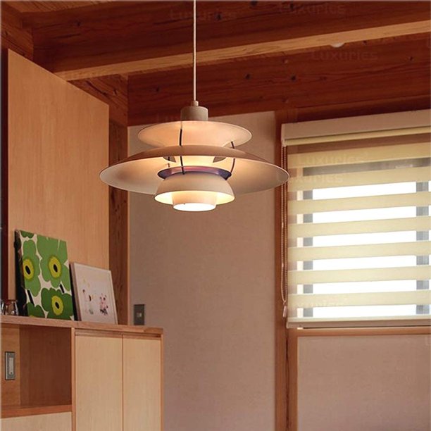 FSLiving Pulley Ceiling Light Modern Hanging Pendant Lights Denmark Design Hanging Light Fixture 15ft Plug in Cord,Dimmable Adjustable Hanging Height - White - Walmart.com