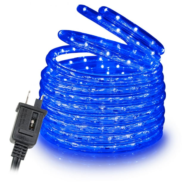 Blue 1/2" Thick LED Rope Lights IP65 Indoor/Outdoor Lighting ETL