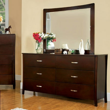 Durable Contemporary Style Wooden Dresser Brown Cherry Walmart Com