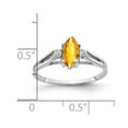 thumbnail image 2 of Solid 14k White Gold 8x4mm Marquise Citrine Yellow November Gemstone Diamond Engagement Ring Size 6 (.04 cttw.), 2 of 3