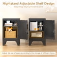 thumbnail image 6 of Coolsun Metal Nightstand with Door and 1 Adjustable Shelf, 23.6" H Bedroom Side Table, Beside Storage Cabinet with Adjustable Leveling Feet, Modern Night Stand for Bedroom, Living Room, 6 of 7