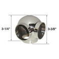 thumbnail image 3 of Lavi 2" Polished Solid Stainless Steel Ball Elbow With Side Outlet, 3 of 4