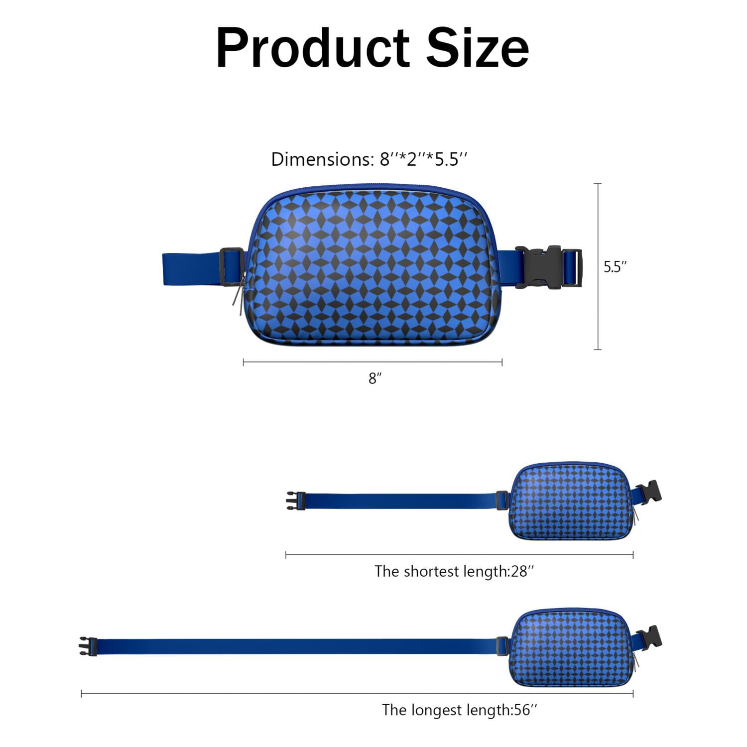 Retro Plaid Waist Bag – Vintage Checkered Fanny Pack with Abstract Geometric Pattern