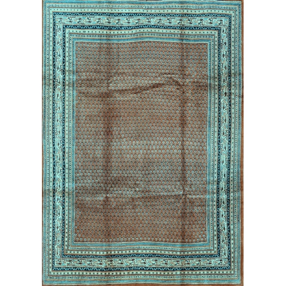 Ahgly Company Indoor Rectangle Persian Light Blue Traditional Area Rugs, 2' x 4'