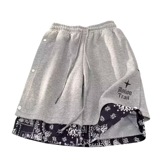 Mens Shorts Casual 2 Piece Buttoned 5 Point Shorts Summer Stylish In Multiple Colors Men Shorts Summer Grey M