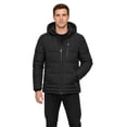 thumbnail image 2 of Heting Men's Winter Puffer Jacket with Hood Lightweight Quilted Coat Windproof Outerwear for Travel Daily Wear Black Large, 2 of 9