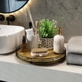 thumbnail image 5 of Lazy Susan Turntable Organizer for Table Top, 13’’ Round Wooden Lazy Susan for Cabinet Kitchen Countertop Pantry Dining Coffee Table for Condiments Spices, Rustic Bathroom Vanity Tray for Soap Candle, 5 of 7