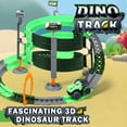 thumbnail image 4 of Dinosaur Track Car Toys, Flexible Race Track Playset, with LED Light, Perfect Gifts for Kids, Anti-Gravity Driving, 138PCS, 4 of 10