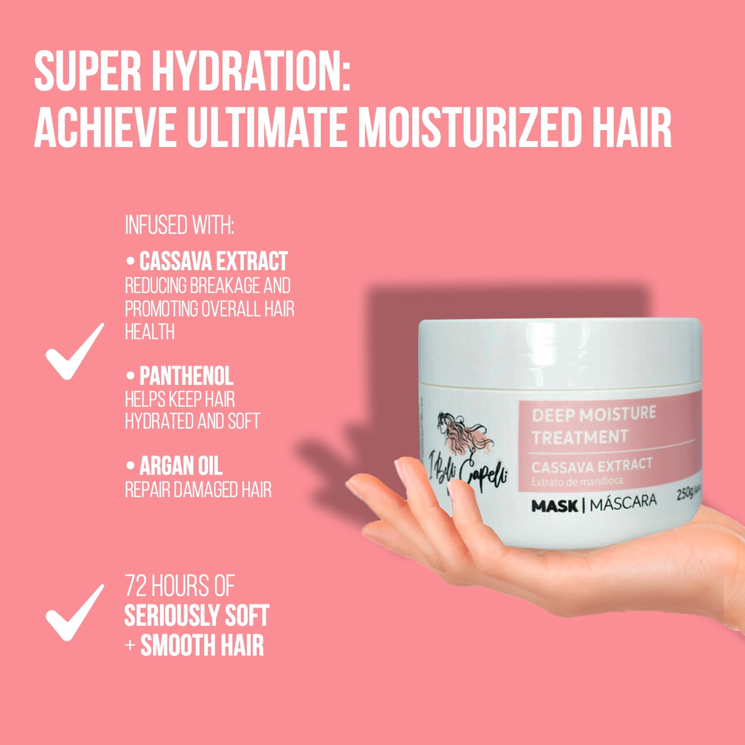 Kit I Belli Capelli Hair Ravenna B-tox Repair 1Kg/35.2 oz and Venice Máscara Extrato Mandioca 250g/8.8 oz Complete Treatment