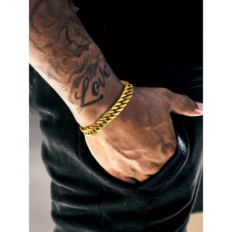Double Franco Chain Bracelet Solid Stainless Steel 8.75